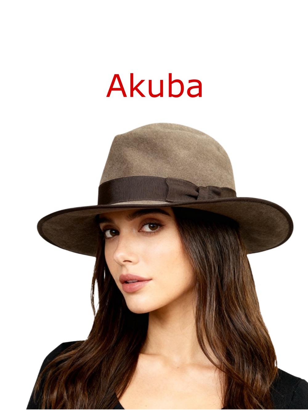 Akubra Taupe Felt Fedora with Grosgrain Band